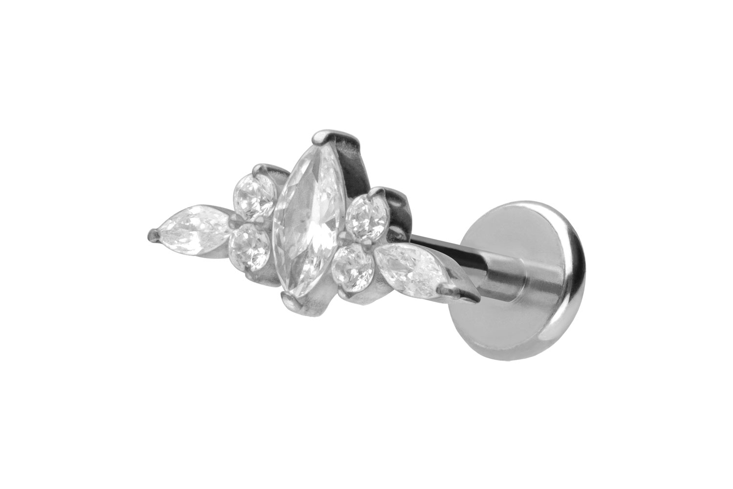 Titan Labret Piercing mit Push Fit DESIGN